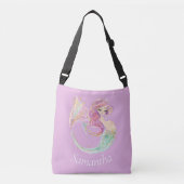 Mermaid Party baby shower roze Crossbody Tas (Voorkant)