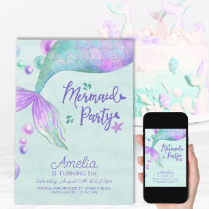 Mermaid Party Elke dag van de Leeftijd Mermaid Tai Kaart