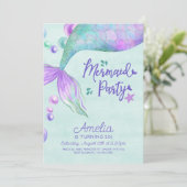 Mermaid Party Elke dag van de Leeftijd Mermaid Tai Kaart (Staand voorkant)