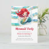 Mermaid Party Kaart (Staand voorkant)