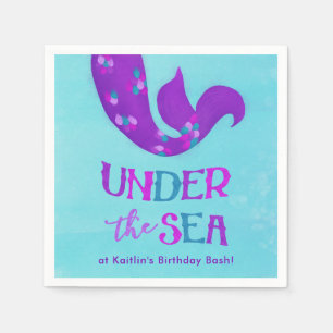 Mermaid Party Napkins "under the Zee" Servetten