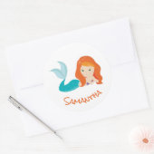 Mermaid Party Oranje Classic Round Sticker (Envelop)