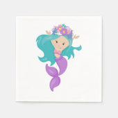 Mermaid Party Paars Napkins Servet (Voorkant)