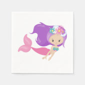Mermaid Party Paars Napkins Servet (Voorkant)