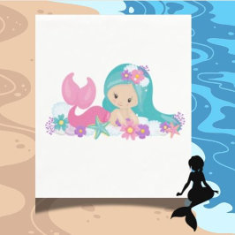 Mermaid Party Paars Napkins Servet