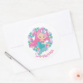 Mermaid Party Paarse Classic Round Sticker (Envelop)