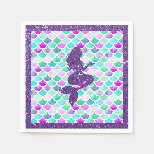 Mermaid Party Paper Napkin Servet (Voorkant)