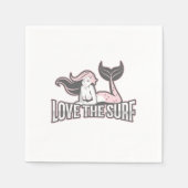 Mermaid Party Pink Napkins Servet (Voorkant)