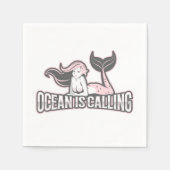 Mermaid Party Pink Napkins Servet (Voorkant)