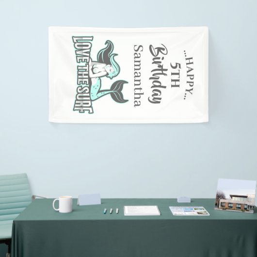 MERMAID PARTY SCHATTIGE BLAUW thema Banner (Beurs)