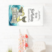 MERMAID PARTY Surf geel thema Banner (Insitu)