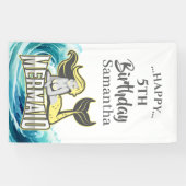 MERMAID PARTY Surf geel thema Banner (Horizontaal)
