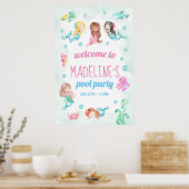 Mermaid party-teken, mermaid-welkomstteken poster (Keuken)