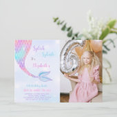  Mermaid Party-uitnodigingen voor kinderen Kaart (Staand voorkant)