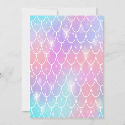  Mermaid Party-uitnodigingen voor kinderen Kaart (Achterkant)