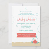 Mermaid Party  | Verzoeken van geboorte Kaart (Achterkant)