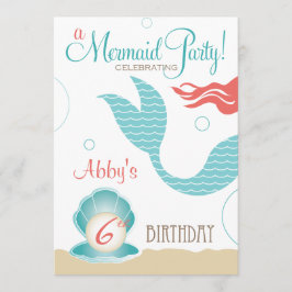 Mermaid Party | Verzoeken van geboorte Kaart