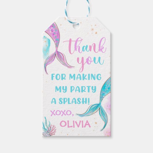 Mermaid Party voor Labels Cadeaulabel (Voorkant)