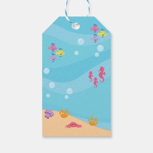 Mermaid Party voor Zee Dank u wel Cadeaulabel (Achterkant)