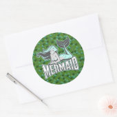 Mermaid Party Warrior Classic Round Sticker (Envelop)