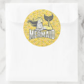 Mermaid Party Yellow Classic Round Sticker (Tas)