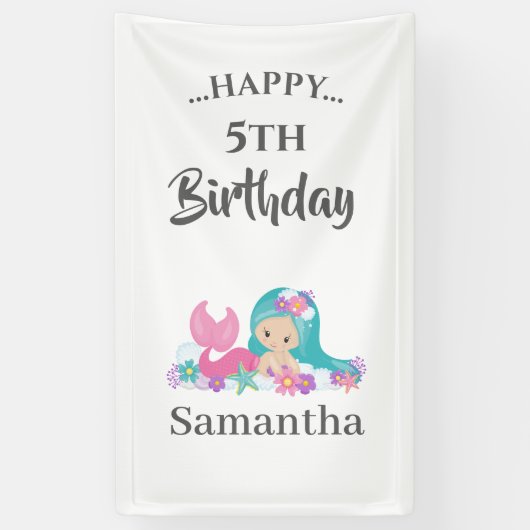 MERMAID PARTY Zomer thema Banner (Verticaal)
