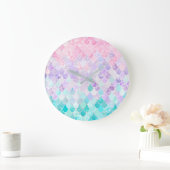 Mermaid Pastel Girls Bedroom Nursery Clock Grote Klok (Huis)