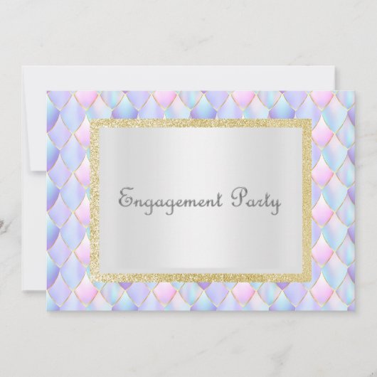 Mermaid pastel Glitter Elegant Verloving Kaart (Voorkant)
