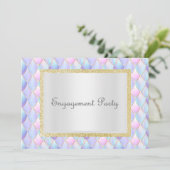 Mermaid pastel Glitter Elegant Verloving Kaart (Staand voorkant)
