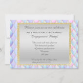 Mermaid pastel Glitter Elegant Verloving Kaart (Achterkant)