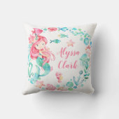 Mermaid Pastel Ocean Baby Girl Nursery Kussen (Achterkant)
