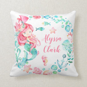 Mermaid Pastel Ocean Baby Girl Nursery Kussen