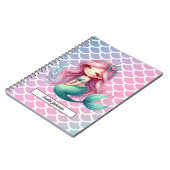 Mermaid patroon aangepaste naam notitieboek (Linkerzijde)