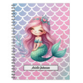 Mermaid patroon aangepaste naam notitieboek (Voorkant)