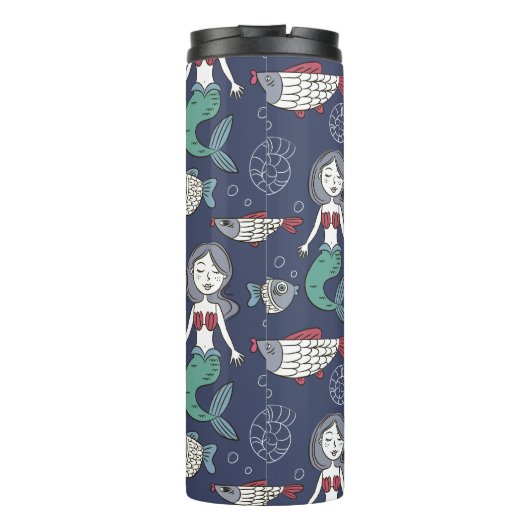 Mermaid Pattern aangepaste monogram tumbler Thermosbeker (Achterkant)