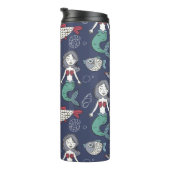 Mermaid Pattern aangepaste monogram tumbler Thermosbeker (Geroteerd rechts)