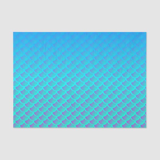 Mermaid Pattern in Aqua Blue en Paars Tissuepapier (Voorkant)