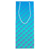 Mermaid Pattern in Aqua Blue en Paars Wijn Cadeautas (Achterkant)