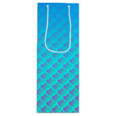 Mermaid Pattern in Aqua Blue en Paars Wijn Cadeautas (Voorkant)
