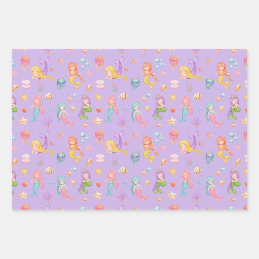 Mermaid Pattern Inpakpapier Vel (Voorkant 2)