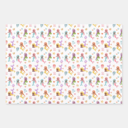Mermaid Pattern Inpakpapier Vel (Voorkant 3)