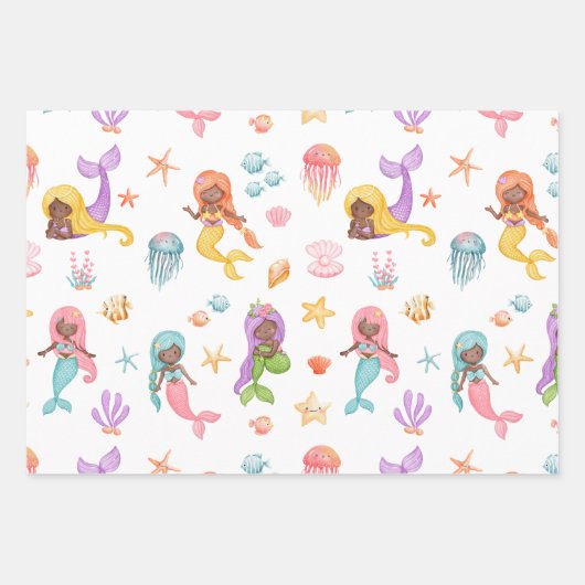 Mermaid Pattern Inpakpapier Vel (Voorkant)