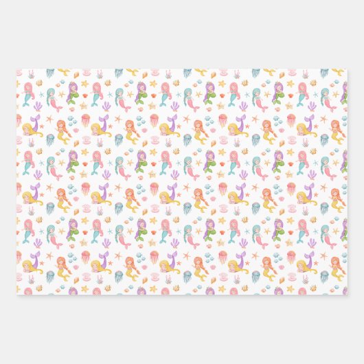 Mermaid Pattern Inpakpapier Vel (Voorkant 3)