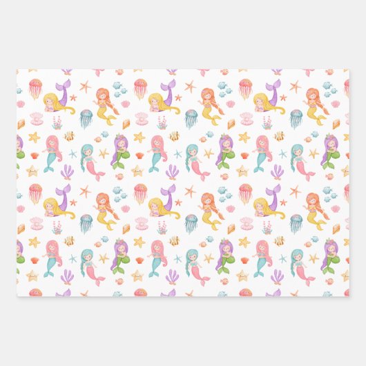 Mermaid Pattern Inpakpapier Vel (Voorkant 2)