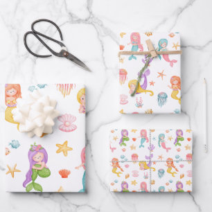 Mermaid Pattern Inpakpapier Vel