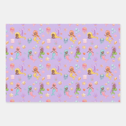 Mermaid Pattern Inpakpapier Vel (Voorkant 2)