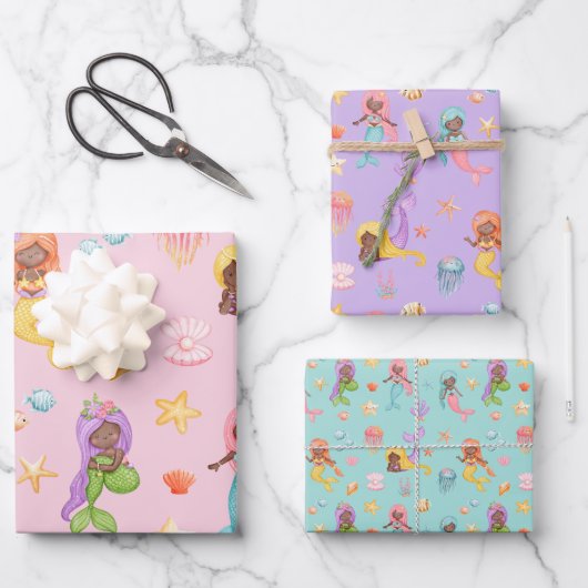 Mermaid Pattern Inpakpapier Vel (Voorkant)