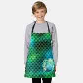 Mermaid Pearls en Scales Green ID600 Schort (Gedragen)