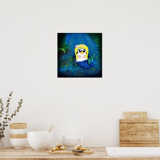 Mermaid Penguin Poster (Keuken)