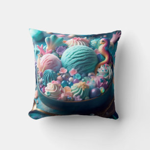 mermaid perfect ice cream bowl colorful blue pink kussen